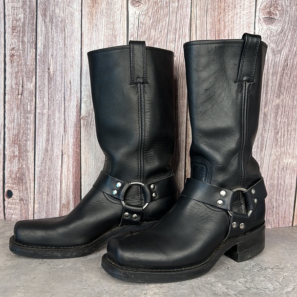 Frye Shoes - Frye Harness Black Women’s Leather Boots
